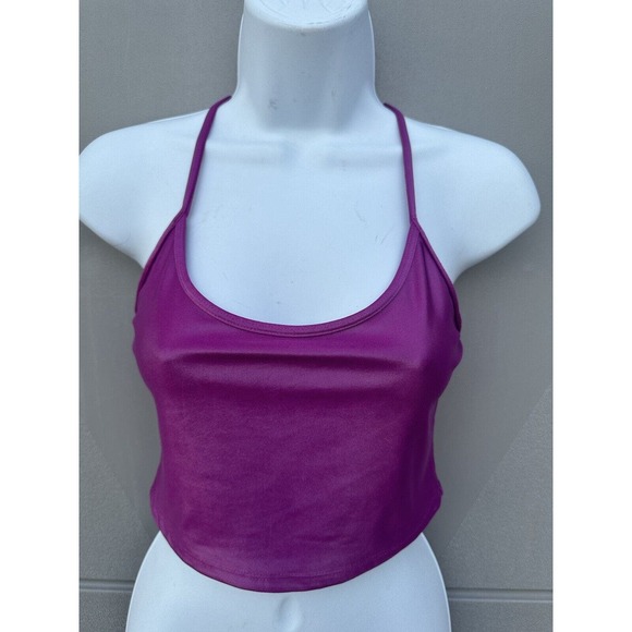 Koral Leah Infinity Lustrous Shiny Sports Bra Tank in Rose Orchid Sz small NWOT - Picture 8 of 11